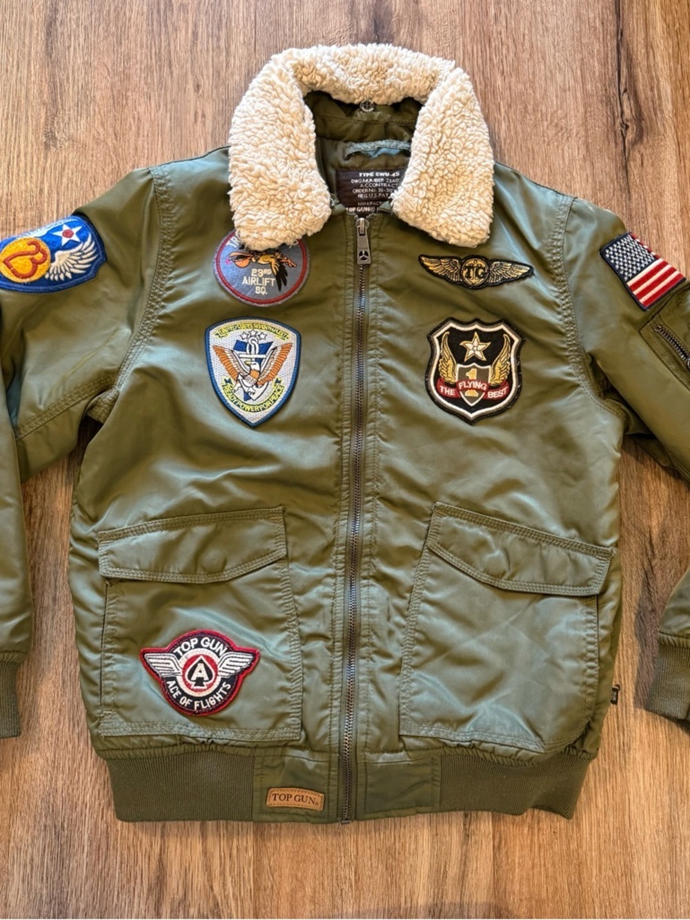 Top Gun Flight Bomber Jacket Youth 10 Medium MA1 Embroidery North Island SD USA